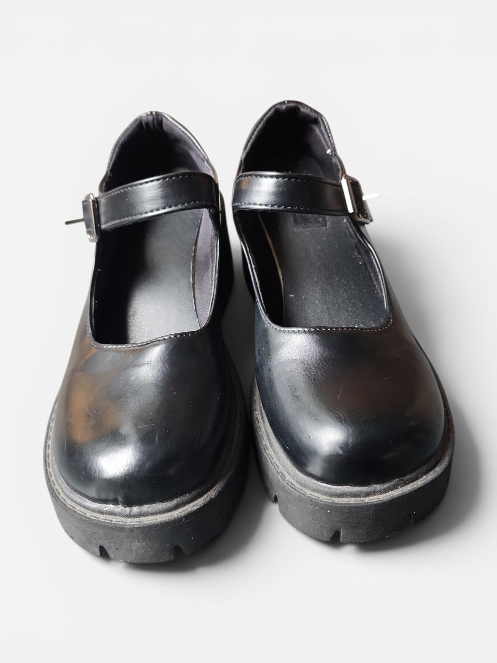 Mary Jane Platform Heels Women Size US 7 / 38 Black Chunky Sole Lolita Y2k style - Picture 2 of 9